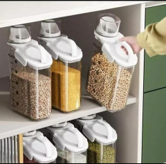 High quality Acrylic Airtight cereal container now available

Capacity..
✅2500ml 

✅Colours Available 
WHITE Lid
BLUE  Lid