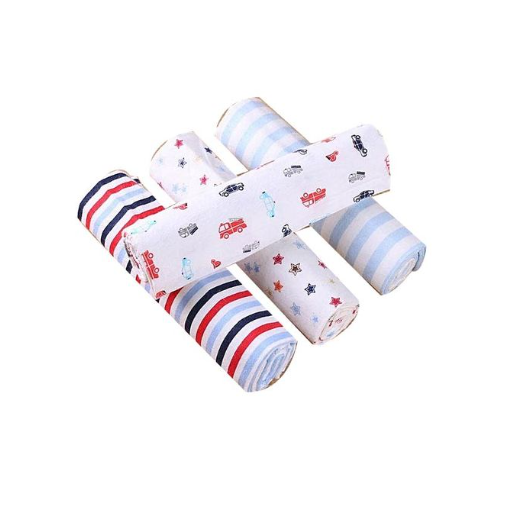 4pcs Cotton Baby Shawl Receiving Set – Soft Flannel Multicolour Blankets for Newborns, Breathable, Lightweight & Gentle Baby Wraps for Swaddling, Nursing & Everyday Comfort