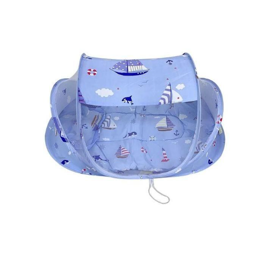 Portable Foldable Baby Sleeping Nest Cot with Mosquito Net – Lightweight Travel Baby Bed, Breathable Cotton Mattress, Insect Protection Dome, Newborn Sleeping Cot for Home & Outdoor Use