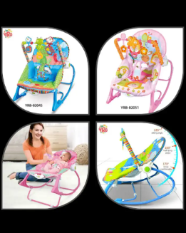 Infant to Toddler Baby Rocker with Musical Toy Bar & Soothing Vibrations – Adjustable Recline, Detachable Toys, Sturdy Frame, Comfort Seat for Boys & Girls (Blue/Pink)