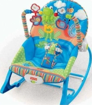 Infant to Toddler Baby Rocker with Musical Toy Bar & Soothing Vibrations – Adjustable Recline, Detachable Toys, Sturdy Frame, Comfort Seat for Boys & Girls (Blue/Pink)