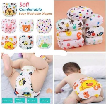 3PCS Unisex Washable Cloth Diapers + 9PCS Cotton Inserts – Eco-Friendly Reusable Baby Nappies, Adjustable & Leak-Proof Diapering Set for Boys & Girls, Soft, Absorbent & Durable