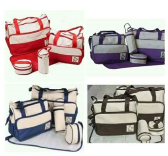 5-in-1 Premium Mummy Diaper Bag Set – Large Capacity, Waterproof Organizer | Best for Travel & Baby Essentials