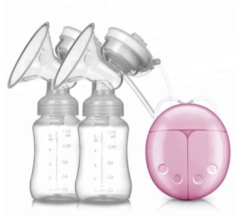 Double Electric Breast Pump with Milk Bottle + 30PCS Milk Storage Bags – Portable Rechargeable Quiet Breastfeeding Pump, BPA-Free, Adjustable Suction, Safe & Comfortable