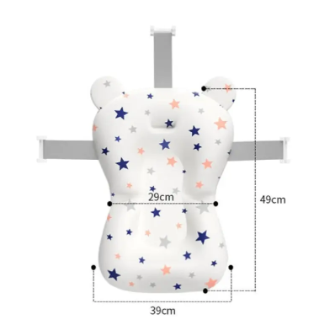 Baby Bath Cushion Cartoon Newborn Bathtub Mat – Non-Slip, Quick Dry Floating Baby Bath Pad Pillow Seat, Adjustable Infant Bath Support Cushion for Safe & Comfortable Bathing