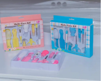 Baby Care Grooming Kit 10-in-1 Nursery Healthy Care Set – Blue | Infant Nail Clippers, Hair Brush, Comb, Scissors, Thermometer & Essential Baby Grooming Tools for Newborns & Toddlers