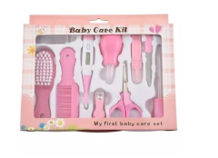 Baby Care Grooming Kit 10-in-1 Nursery Healthy Care Set – Blue | Infant Nail Clippers, Hair Brush, Comb, Scissors, Thermometer & Essential Baby Grooming Tools for Newborns & Toddlers ( care kit)