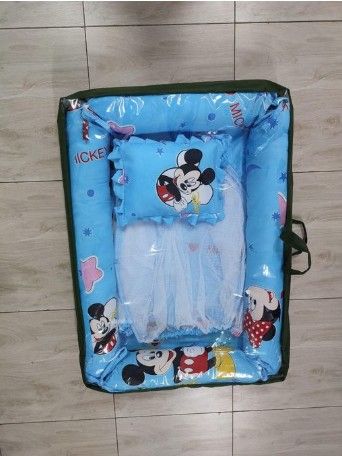 Baby Nest Co-sleeper With Removable Mosquito Net & Head Pillow | Soft Portable Baby Bed | Newborn Sleeping Nest | Infant Lounger for Travel & Home – Washable & Comfortable