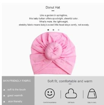 3 Pcs Cute Baby Turban Hat Set | Cotton Soft Knotted Head Wraps | Newborn Toddler Caps for Boys & Girls | Comfortable Stretch Fabric | Fashion Baby Beanie Gift Set