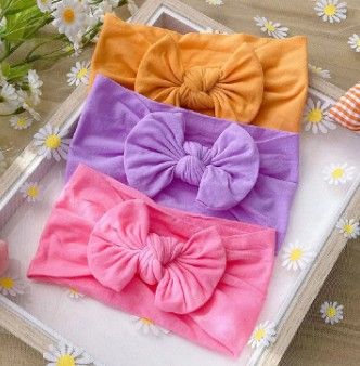 3Pcs Baby Bowknot Headband Set | Soft Elastic Turban Hairbands for Newborns, Girls & Boys | Cute Baby Headwear | Stretchy, Comfortable & Adorable Kids Gift Set