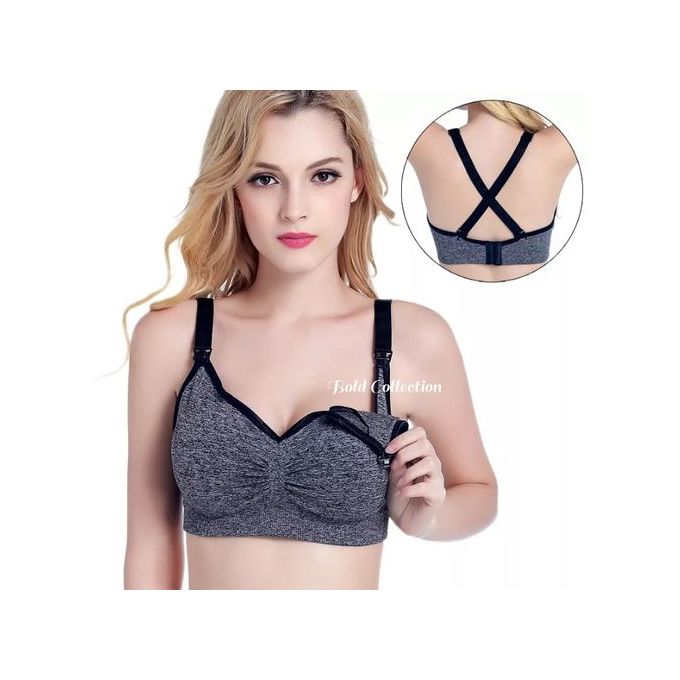 Quality Breastfeeding Nursing Padded Sports Bra | Soft Cotton Maternity Bra | Easy Open & Close Clip for Nursing Moms | Stretchy, Supportive & Comfortable Fit