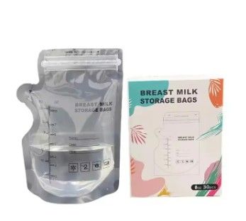 30PCS Breast Milk Freezer Storage Bags | Leak-Proof Pre-Sterilised Baby Milk Bags | 100% BPA-Free, Self-Standing, Freezable & Portable Breastmilk Storage Solution