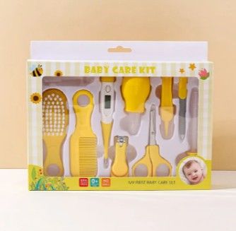 Baby Care Grooming Kit 10-in-1 Nursery Healthy Care Set – Blue | Infant Nail Clippers, Hair Brush, Comb, Scissors, Thermometer & Essential Baby Grooming Tools for Newborns & Toddlers ( care kit)