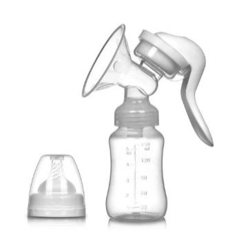 Manual Breast Pump Dual Purpose with Milk Bottle and Storage Cup BPA Free Comfortable Suction Easy to Clean Breastfeeding Pump for Nursing Mothers