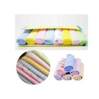 8Pcs Assorted Colors Infant Newborn Bath Towels & Wash Cloths – Ultra-Soft, Absorbent Cotton Baby Face Towels, Gentle on Sensitive Skin, Reusable & Durable Baby Essentials for Daily Use