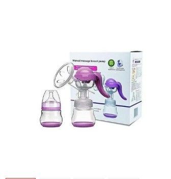 Healthy Manual Breast Pump with Strong Suction | Portable Breastfeeding Pump + Free Baby Bottle Cap & Breast Milk Storage Bags | Safe BPA-Free Pump for Nursing Mothers