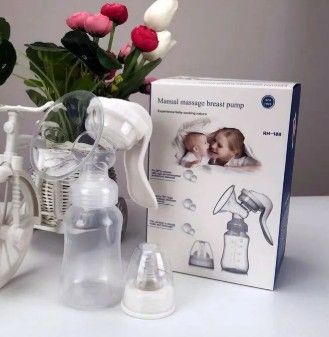 Healthy Manual Breast Pump for Breastfeeding Mothers + Free Baby Bottle Cap & 30pcs Breast Milk Storage Bags | Portable, Hygienic, BPA-Free, Strong Suction, Comfortable Breastfeeding Solution