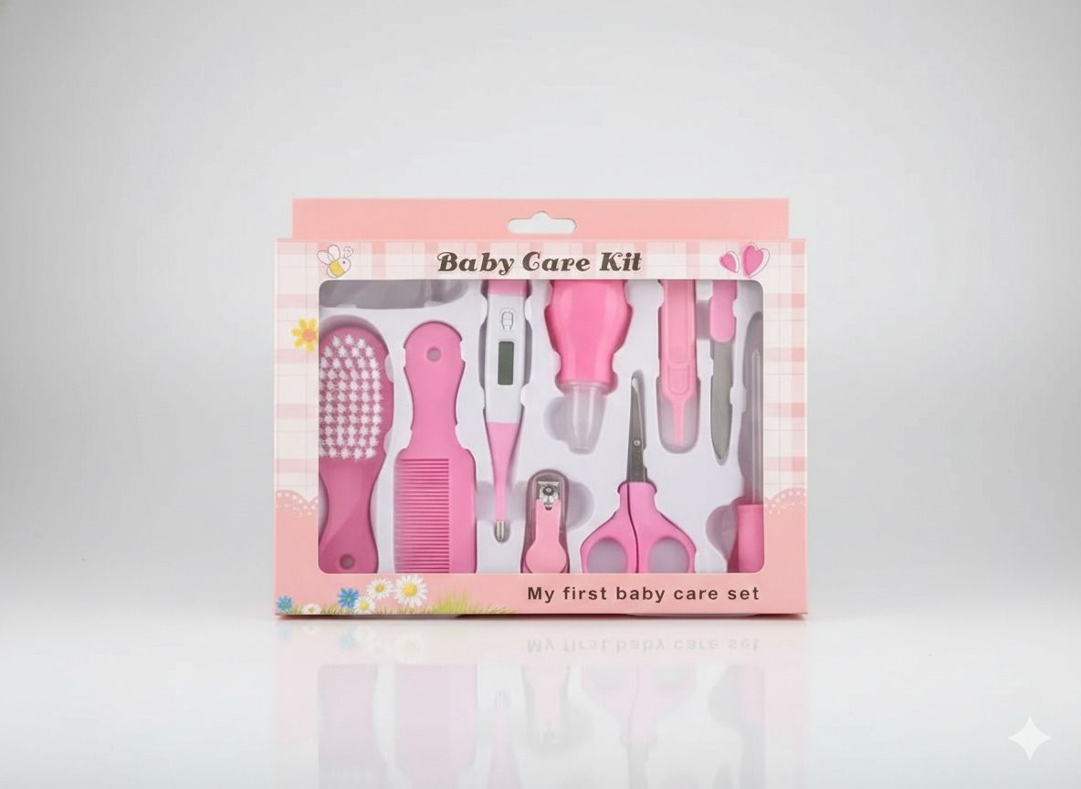 Baby Care Grooming Kit 10-in-1 Nursery Healthy Care Set – Blue | Infant Nail Clippers, Hair Brush, Comb, Scissors, Thermometer & Essential Baby Grooming Tools for Newborns & Toddlers ( care kit)