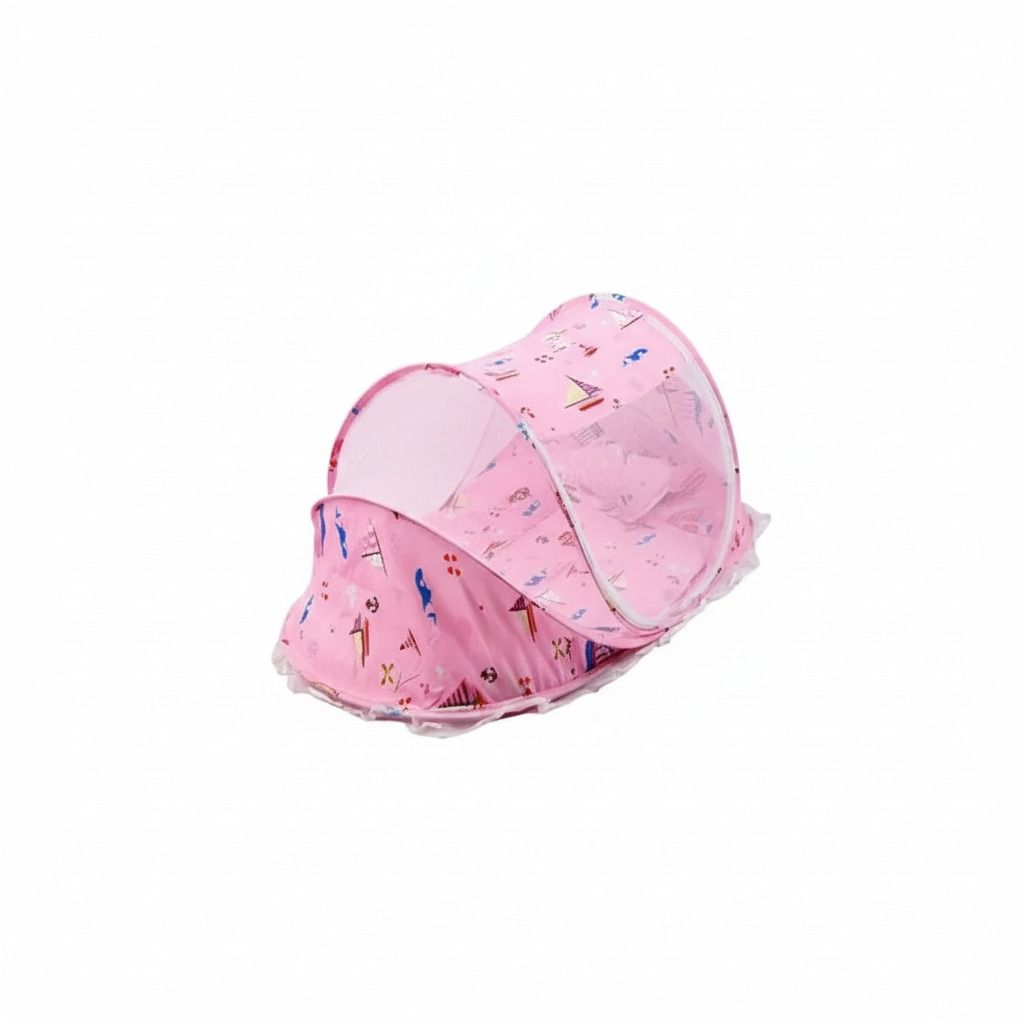 Portable Foldable Baby Sleeping Nest Cot with Mosquito Net – Lightweight Travel Baby Bed, Breathable Cotton Mattress, Insect Protection Dome, Newborn Sleeping Cot for Home & Outdoor Use