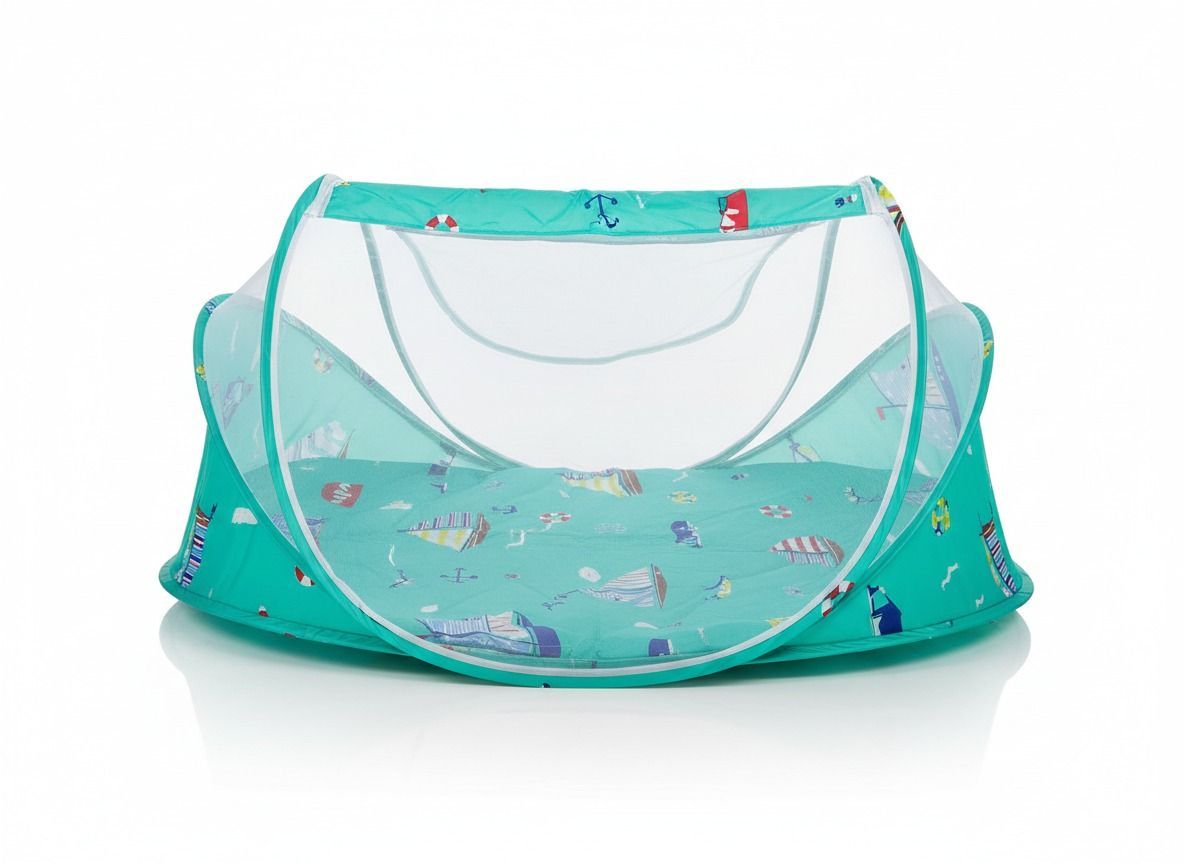 Portable Foldable Baby Sleeping Nest Cot with Mosquito Net – Lightweight Travel Baby Bed, Breathable Cotton Mattress, Insect Protection Dome, Newborn Sleeping Cot for Home & Outdoor Use