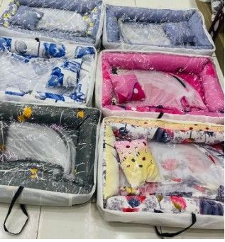 Baby Nest Co-sleeper With Removable Mosquito Net & Head Pillow | Soft Portable Baby Bed | Newborn Sleeping Nest | Infant Lounger for Travel & Home – Washable & Comfortable