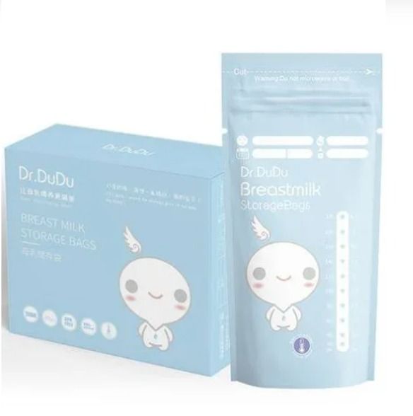 Dudu Dr. Dudu Breast Milk Storage Bags – 30pcs | BPA-Free, Leak-Proof, Pre-Sterilized Double-Zip Breastmilk Freezer Bags for Safe Breast Milk Storage & Feeding Convenience