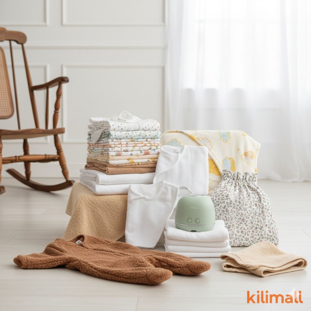 Premium Newborn Baby Essentials Package – 4pc Flannel, 11pc Receiving Set, Baby Blanket, Towel, Washcloths, Warmer, Nursing Dera & Fleece Romper Combo