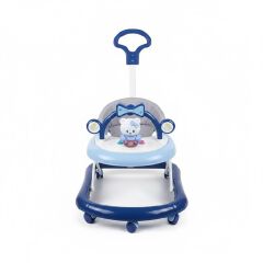 Momeasy 4-in-1 Baby Walker with Push Handle | Adjustable Height, Music & Activity Tray | Converts to Feeding Chair | Safe & Stable Infant Walker+FREE Batteries