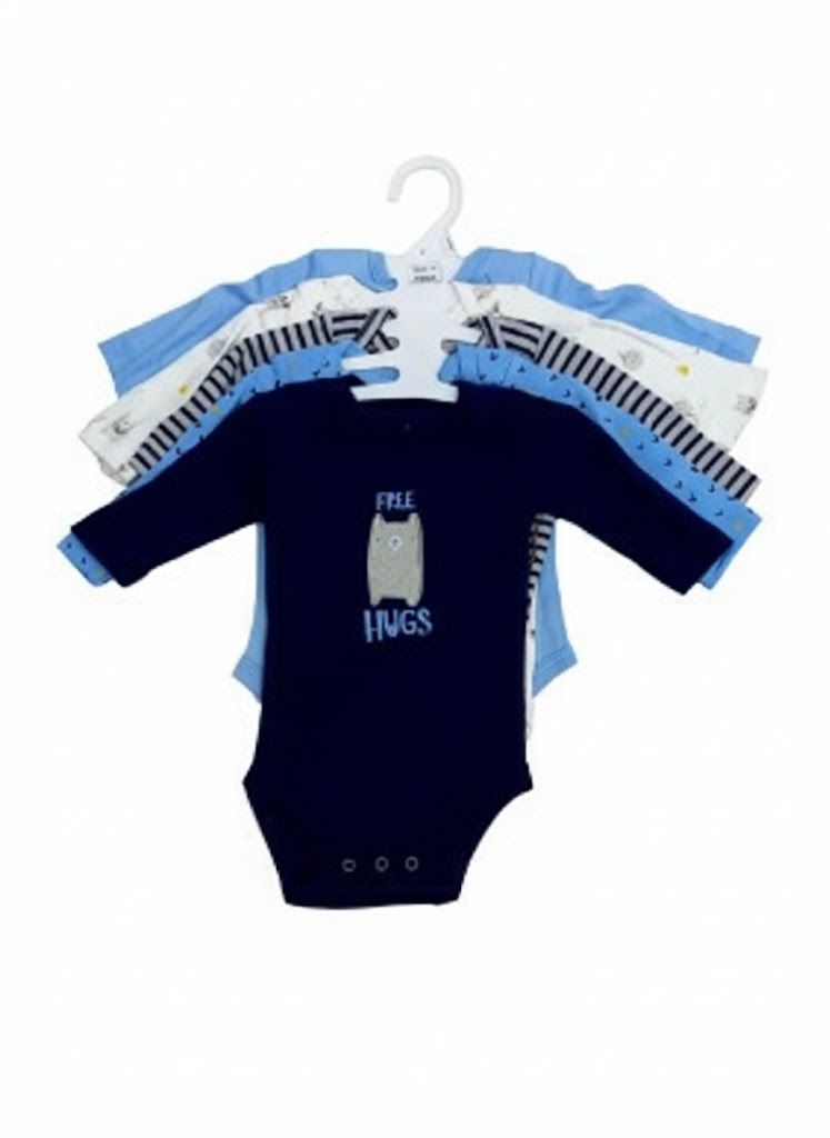 5PCS Cutest Baby Newborn Cotton Long-sleeve Onesies/Bodysuits/Sleepsuits (Unisex) | Soft & Essential Infant Wear