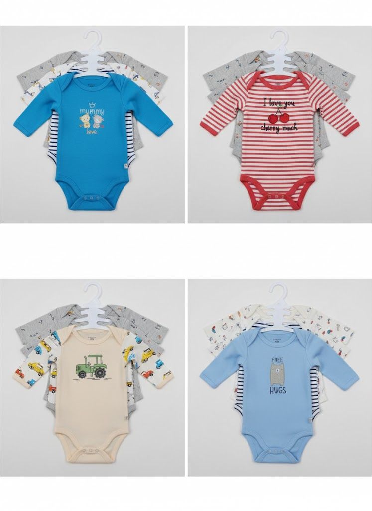 5PCS Cutest Baby Newborn Cotton Long-sleeve Onesies/Bodysuits/Sleepsuits (Unisex) | Soft & Essential Infant Wear