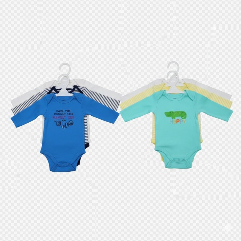 5PCS Cutest Baby Newborn Cotton Long-sleeve Onesies/Bodysuits/Sleepsuits (Unisex) | Soft & Essential Infant Wear