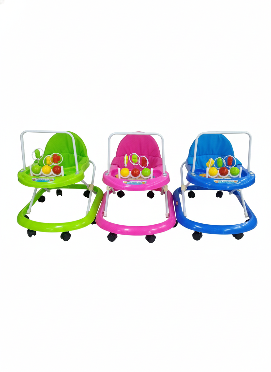 Durable Adjustable Baby Walker | Safe Toddler Walker with Toys, Sturdy Wheels & Support for Early Walking Development