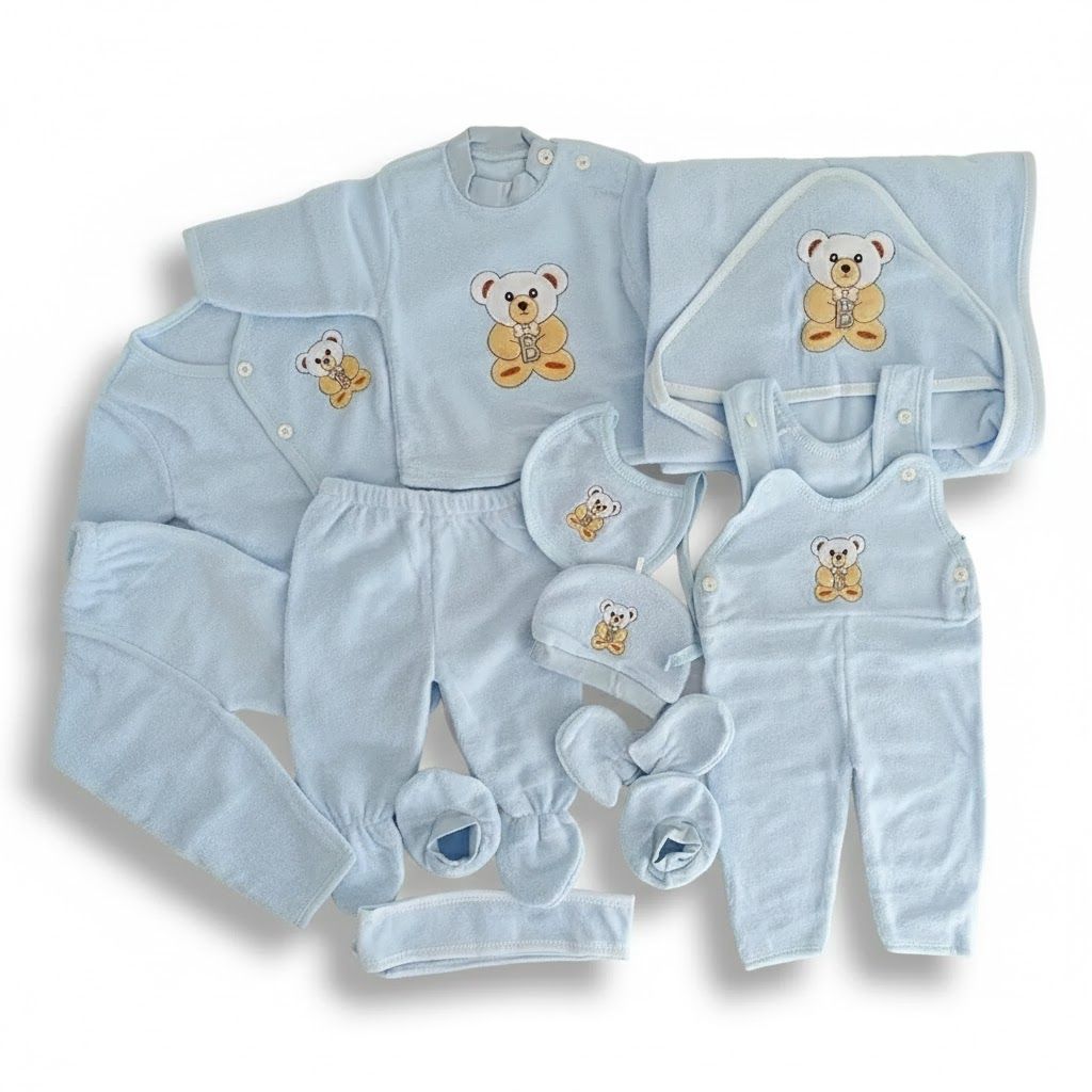 PLAIN COLORS 11Pcs Newborn Warm Fleece Receiving Set | Baby Clothing & Blanket Essentials for Infants (11 PCS)