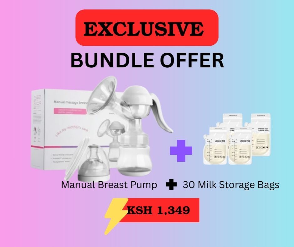 Healthy Manual Breast Pump for Breastfeeding Mothers + Free Baby Bottle Cap & 30pcs Breast Milk Storage Bags | Portable, Hygienic, BPA-Free, Strong Suction, Comfortable Breastfeeding Solution