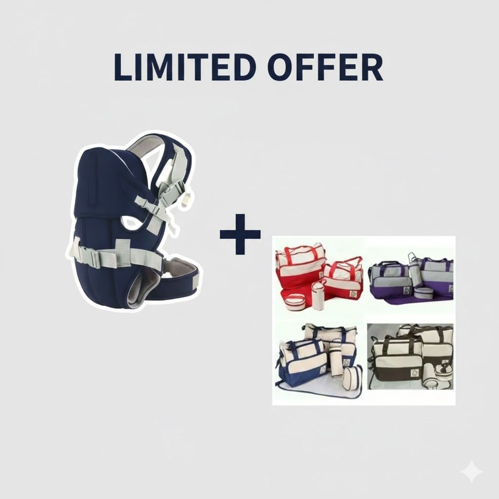 2-in-1 Ultimate Parent Bundle: Ergonomic Baby Carrier + Large Capacity Mommy Diaper Bag Set