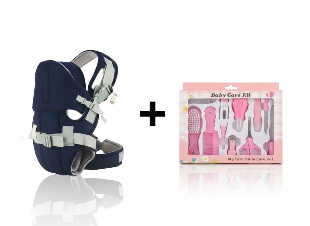 All-in-One Comfort & Care: Breathable 3D Mesh Baby Carrier w/ Hip Seat (0-20kg) + 10-Piece Newborn Essential Health & Grooming Kit