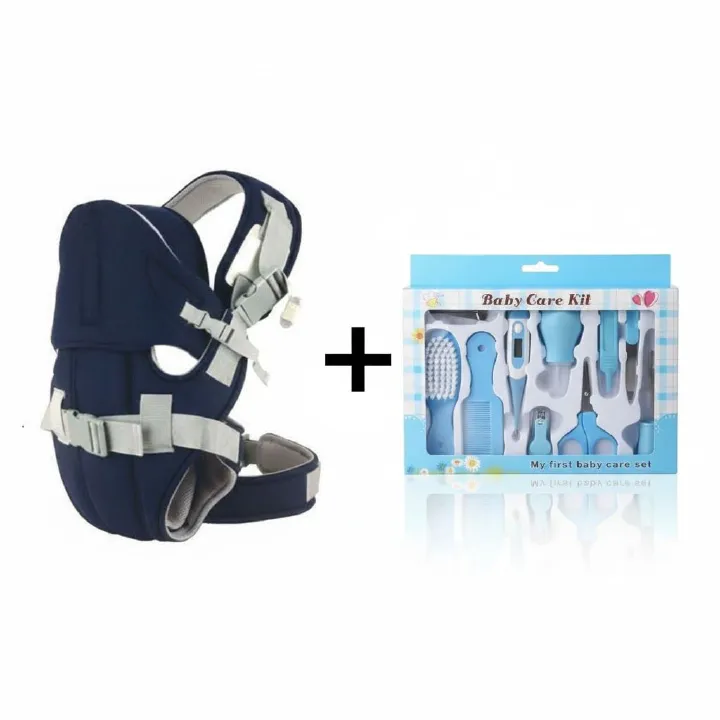 All-in-One Comfort & Care: Breathable 3D Mesh Baby Carrier w/ Hip Seat (0-20kg) + 10-Piece Newborn Essential Health & Grooming Kit