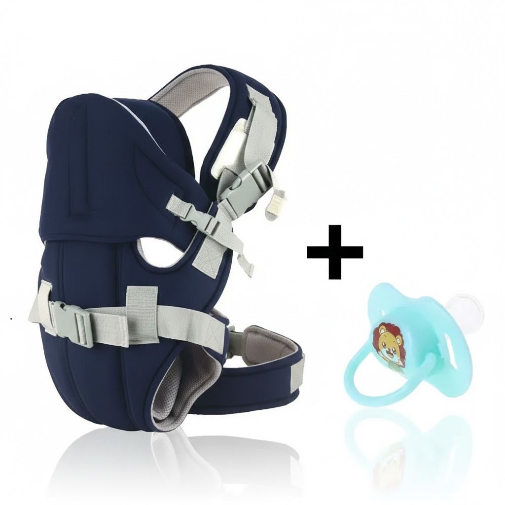The Comfort & Calm Bundle:Breathable 3D Mesh Baby Carrier w/ Hip Seat (0-20kg)+ with Anti-Colic Soothing Pacifier .