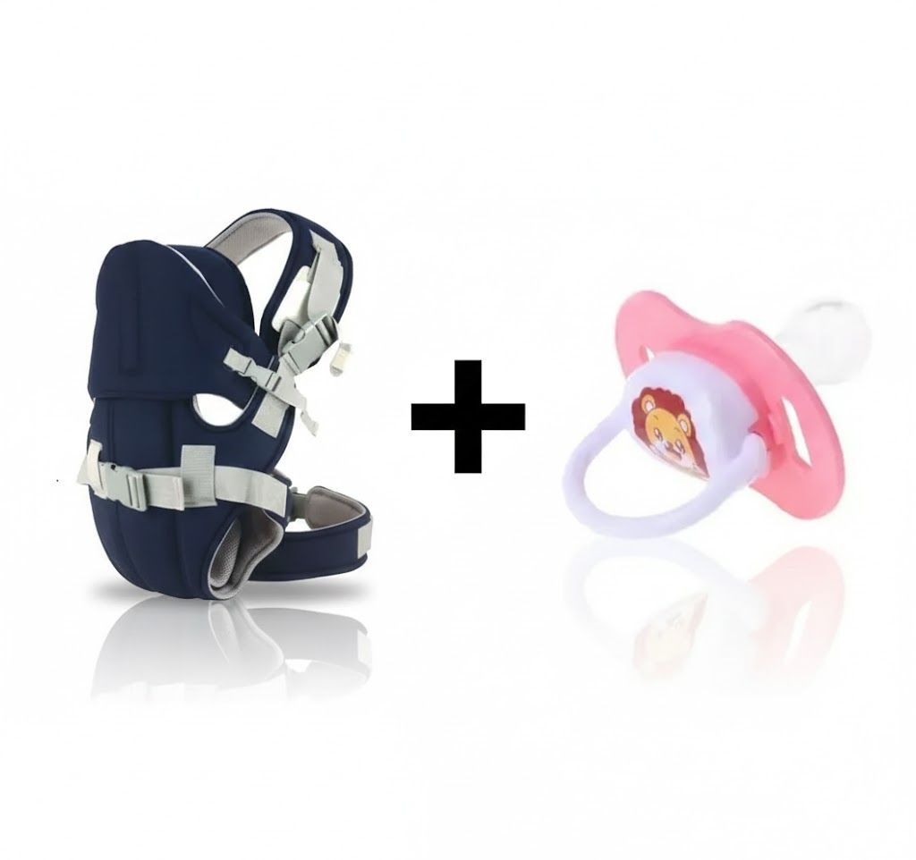 The Comfort & Calm Bundle:Breathable 3D Mesh Baby Carrier w/ Hip Seat (0-20kg)+ with Anti-Colic Soothing Pacifier .