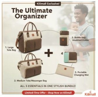 5-in-1 Premium Mummy Diaper Bag Set – Large Capacity, Waterproof Organizer | Best for Travel & Baby Essentials