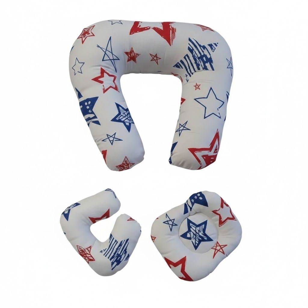 Newborn Feeding Essentials Bundle: 3-in-1 Nursing Pillow, Manual Breast Pump, 30pcs milk  Storage Bags, 6Drool Bibs.