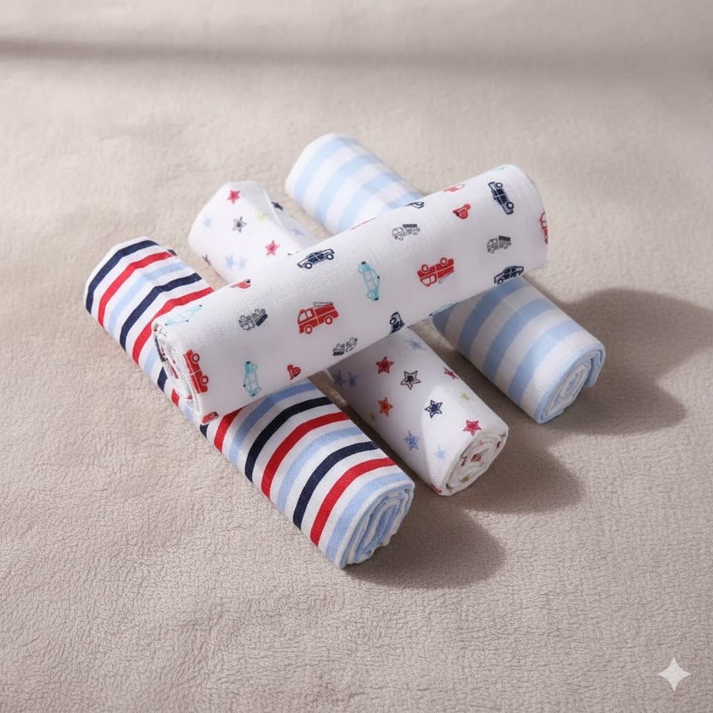 Newborn Receiving  Essentials Bundle: 11 pcs receiving set and 4 pcs flannel/4Receiving Blanket
