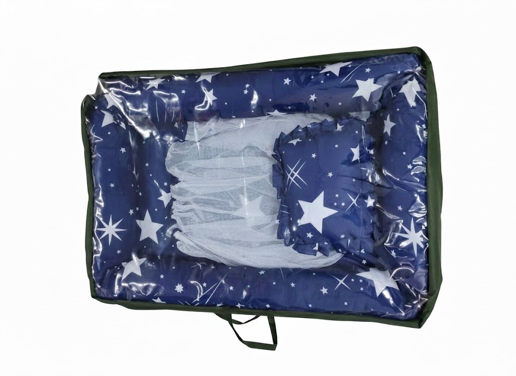 Baby Nest Co-sleeper With Removable Mosquito Net & Head Pillow | Soft Portable Baby Bed | Newborn Sleeping Nest | Infant Lounger for Travel & Home – Washable & Comfortable