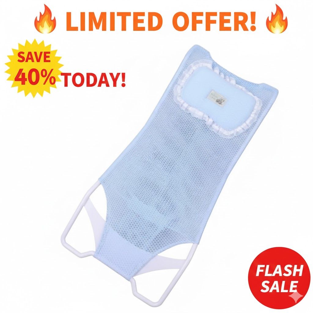 Adjustable Newborn Baby Bath Net Support – Safe Non-Slip Shower Mesh Cradle for Tubs with Head & Back Support
