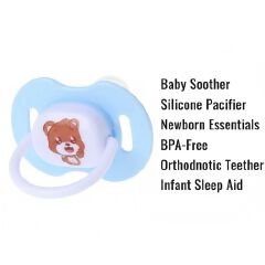 Newborn Baby Silicone Pacifier Soother - Orthodontic Soft-Touch Dummy with Cartoon Design - BPA Free Breast-like Nipple for Infant Sleep