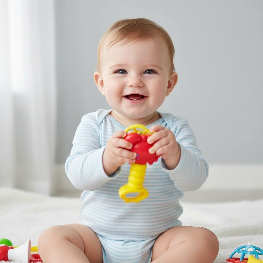 Baby Rattle & Teether Set with Large Bottle Storage – BPA-Free Sensory Development Toys for Newborns 0-24Months