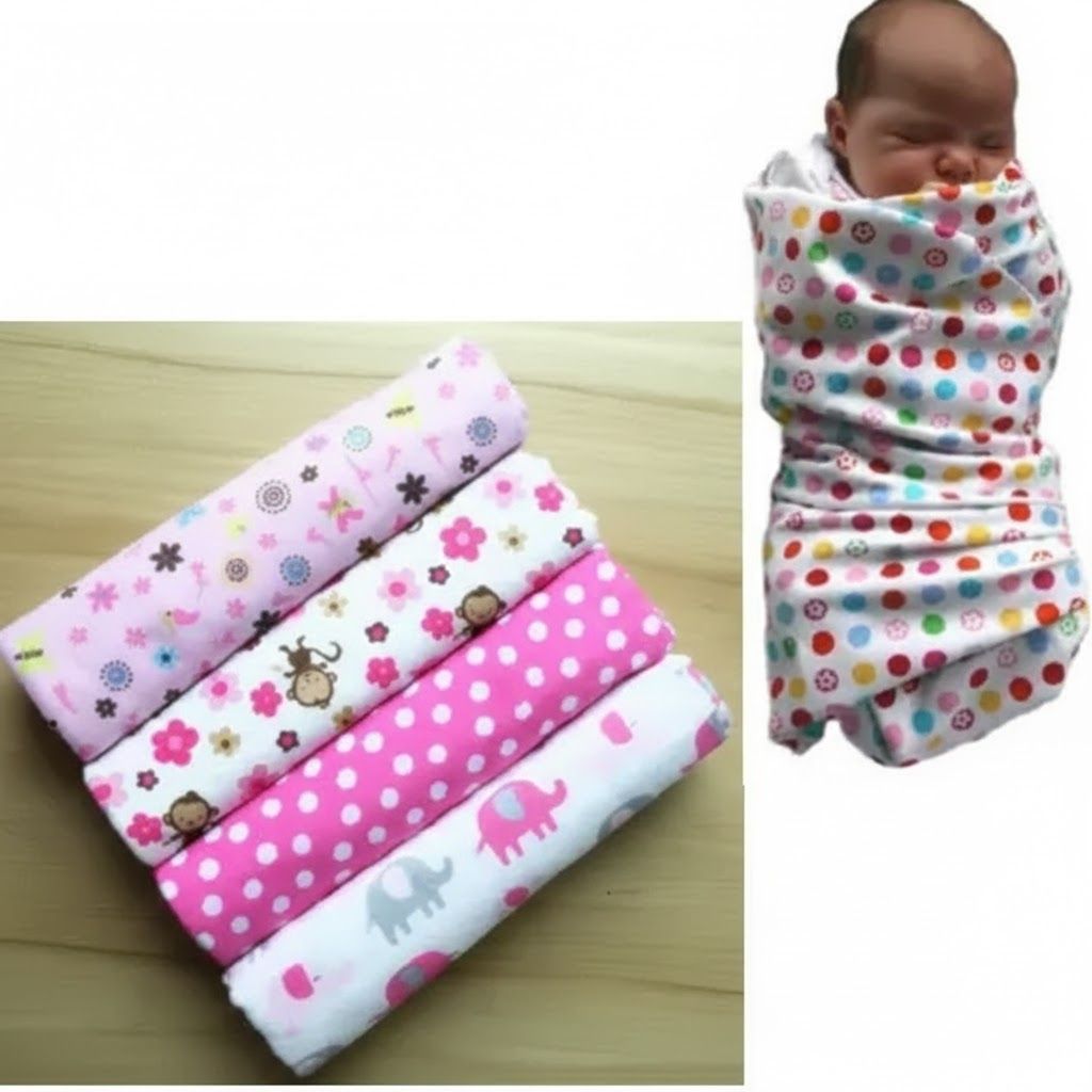 4-Pack Premium Cotton Flannel Baby Shawls - Ultra Soft Newborn Receiving Blankets & Swaddle Set