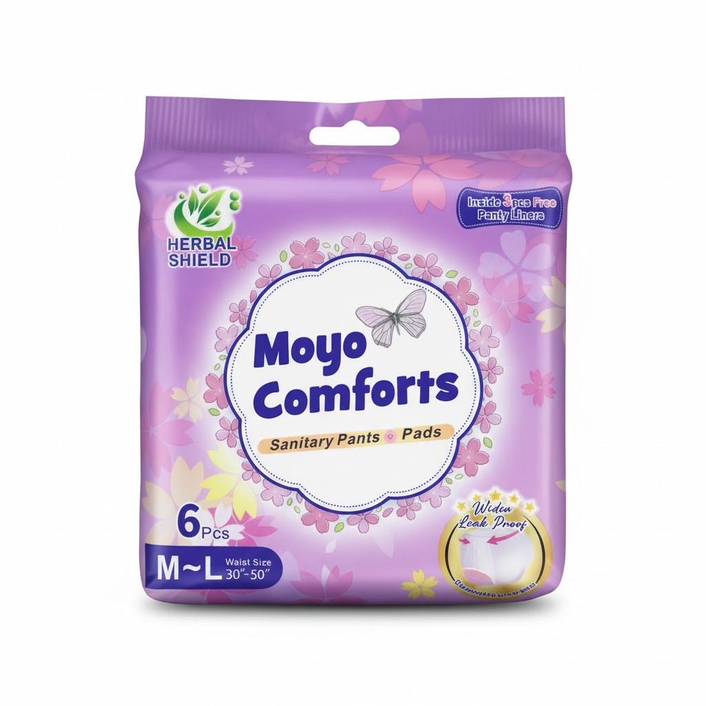 Moyo Comforts Maternity Pads - 6 Pcs Ultra-Absorbent Postpartum Sanitary Pants for After Delivery - Leak-Proof, Breathable & Heavy Flow Protection - (Plus 3 FREE Panty Liners)