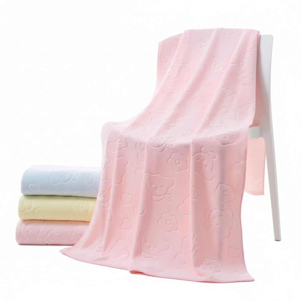 Ultra-Soft Baby Cotton Bath Towel – Highly Absorbent & Quick-Dry – Gentle for Newborn Skin & Toddlers