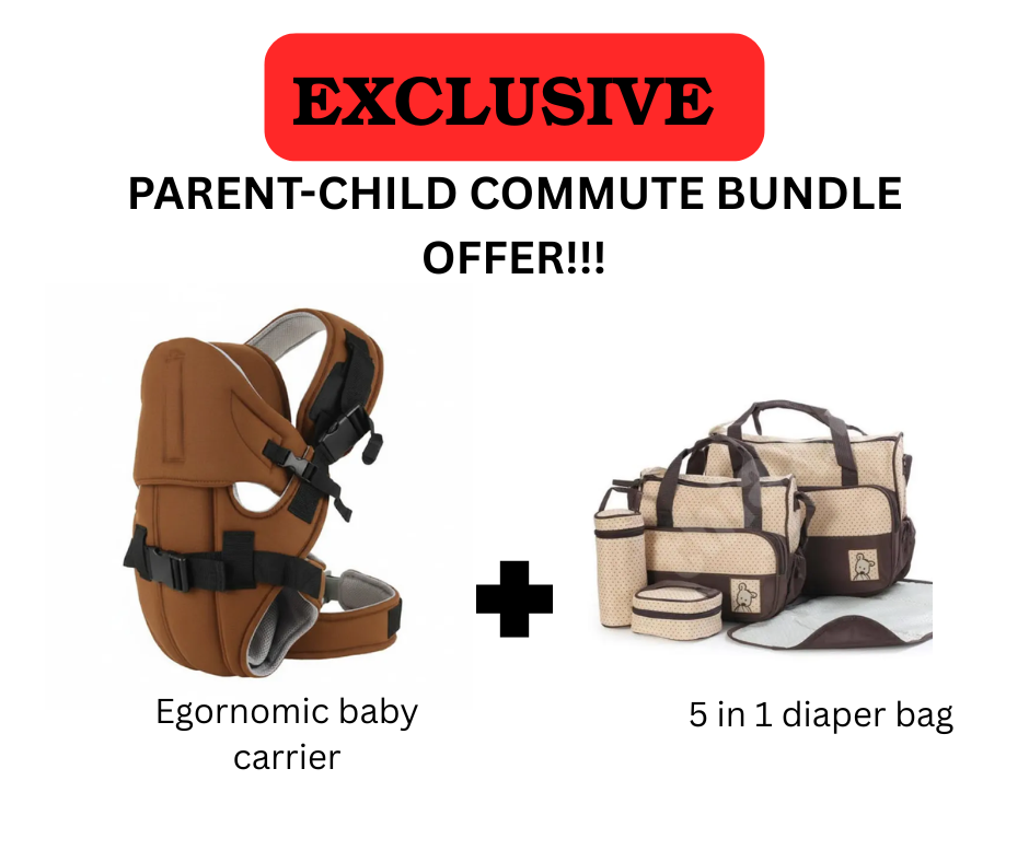 Ultimate Parent- Child Travel Bundle! Ergonomic Baby Carrier (Hip-Healthy) & Versatile 5-in-1 Diaper Bag System | MAX Comfort & Hands-Free